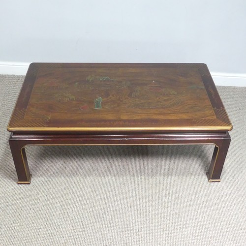 201 - A vintage Chinese inspired 'Henredon' coffee / cocktail Table, makers label to underside with inspec... 