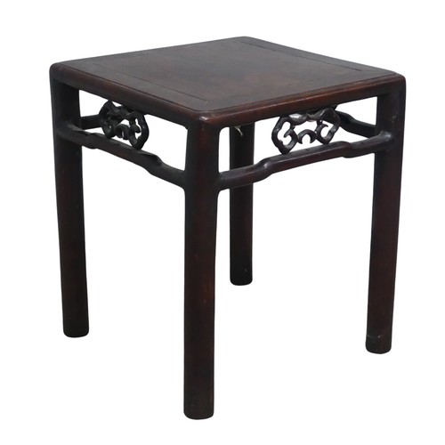 136 - An antique Chinese carved hardwood side Table / occasional Table, of small proportions, circa 1900, ... 