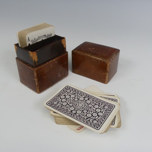 540 - An early 20th century gilt tooled leather playing card Case, by 'Walter Jones, 195 & 196 Sloane ... 