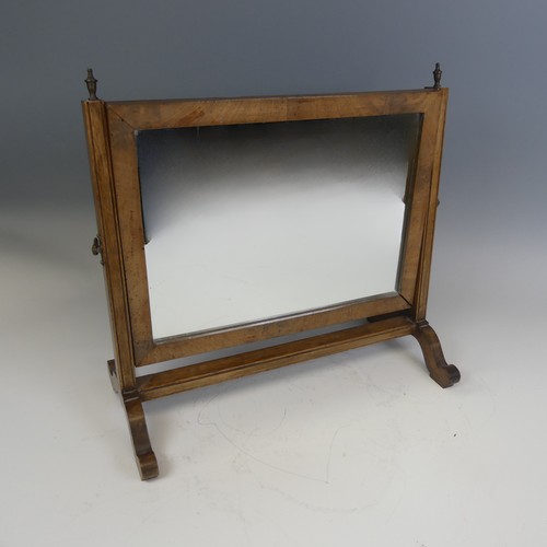 491 - A small antique mahogany dressing table Mirror, W 41 cm x H 39 cm x D 20 cm.