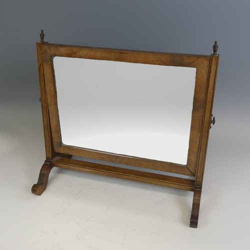 491 - A small antique mahogany dressing table Mirror, W 41 cm x H 39 cm x D 20 cm.