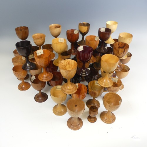 563 - The collection of Fred Howe (1910-1982); 53 turned treen specimen Goblets, consisting of a variety o... 