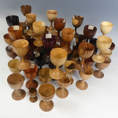 563 - The collection of Fred Howe (1910-1982); 53 turned treen specimen Goblets, consisting of a variety o... 