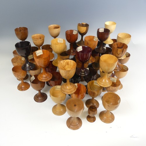 563 - The collection of Fred Howe (1910-1982); 53 turned treen specimen Goblets, consisting of a variety o... 