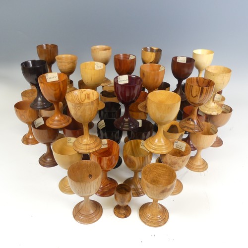 563 - The collection of Fred Howe (1910-1982); 53 turned treen specimen Goblets, consisting of a variety o... 