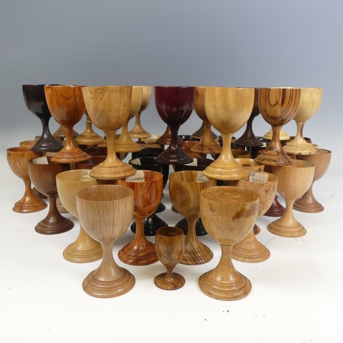 563 - The collection of Fred Howe (1910-1982); 53 turned treen specimen Goblets, consisting of a variety o... 