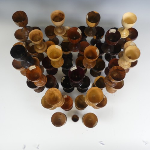 563 - The collection of Fred Howe (1910-1982); 53 turned treen specimen Goblets, consisting of a variety o... 