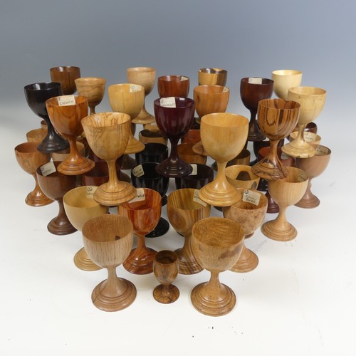 563 - The collection of Fred Howe (1910-1982); 53 turned treen specimen Goblets, consisting of a variety o... 