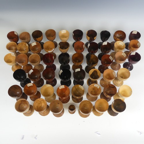 563 - The collection of Fred Howe (1910-1982); 53 turned treen specimen Goblets, consisting of a variety o... 