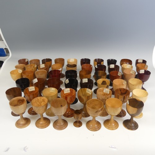 563 - The collection of Fred Howe (1910-1982); 53 turned treen specimen Goblets, consisting of a variety o... 