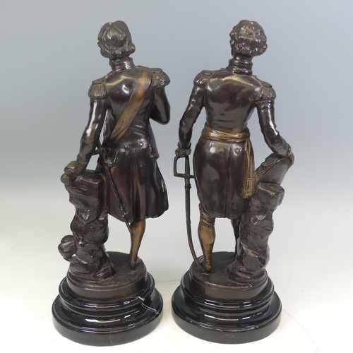 481 - After Sylvain Kinsburger (French, 1855-1935), two cast bronze Figures, one modelled as the Duke Of W... 