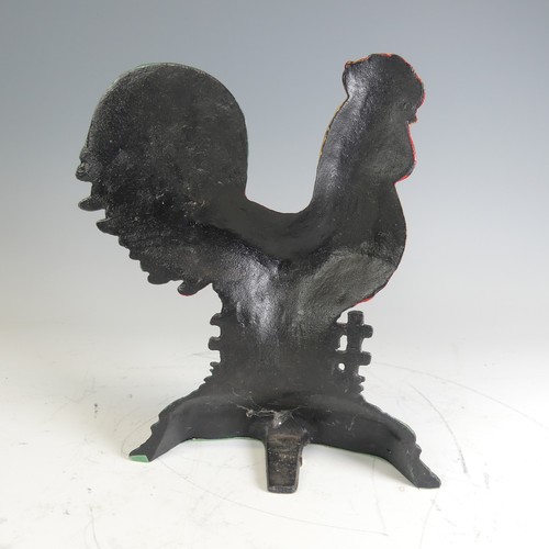 490 - A Georgian brass bell shaped Door Stop, together with a vintage painted Door Stop in the form of a c... 