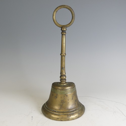 490 - A Georgian brass bell shaped Door Stop, together with a vintage painted Door Stop in the form of a c... 