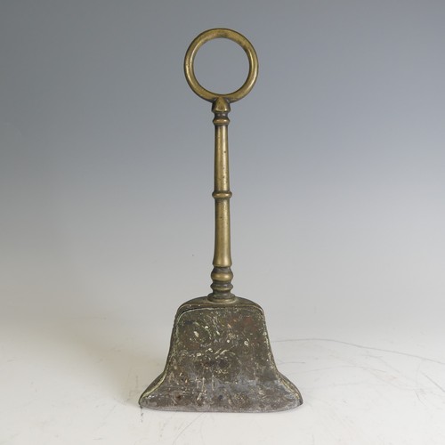 490 - A Georgian brass bell shaped Door Stop, together with a vintage painted Door Stop in the form of a c... 