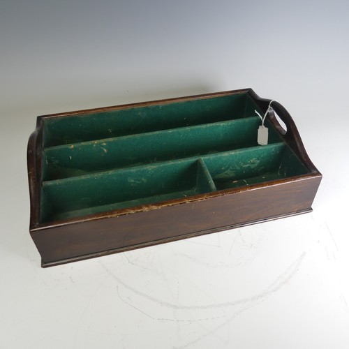 553 - A Victorian mahogany cutlery Tray, with pierced handles to either side and lined sectional interior,... 