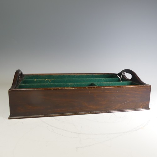 553 - A Victorian mahogany cutlery Tray, with pierced handles to either side and lined sectional interior,... 