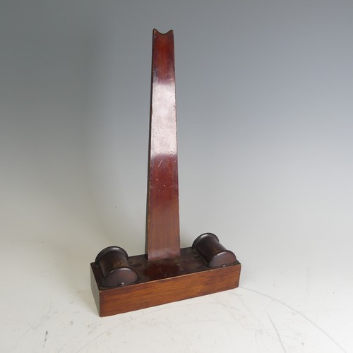 548 - An Edwardian mahogany carved Plate Stand by Tessiers Ltd silversmiths, bearing label to back, H 32.5... 