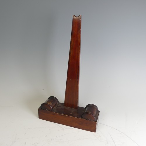 548 - An Edwardian mahogany carved Plate Stand by Tessiers Ltd silversmiths, bearing label to back, H 32.5... 