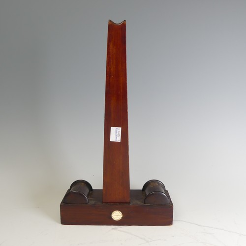 548 - An Edwardian mahogany carved Plate Stand by Tessiers Ltd silversmiths, bearing label to back, H 32.5... 