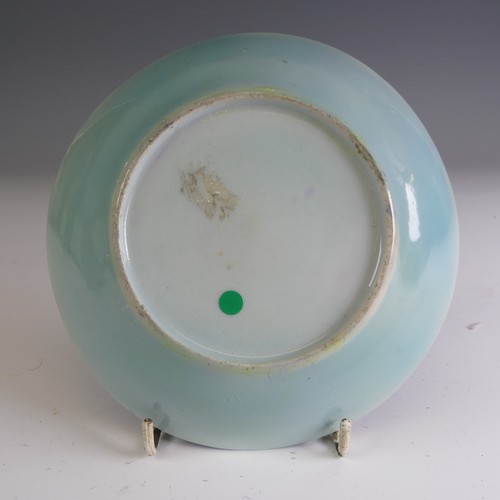 4 - A matched pair of 19thC Chinese celadon Chargers, typical colouration with central depiction of orna... 