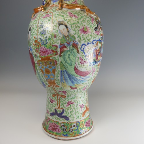 5 - A late 19thC Chinese canton famille rose porcelain baluster Vase, of large proportions, decorated pr... 