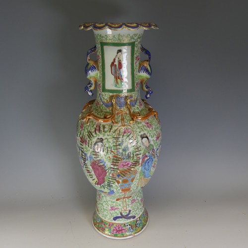 5 - A late 19thC Chinese canton famille rose porcelain baluster Vase, of large proportions, decorated pr... 