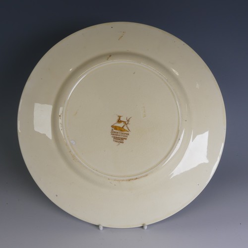 219 - A Susie Cooper Productions Plate, painted with a clipper boat, in within a bright yellow band and a ... 