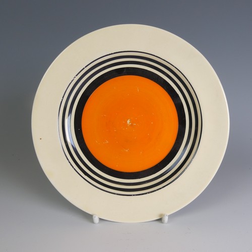 219 - A Susie Cooper Productions Plate, painted with a clipper boat, in within a bright yellow band and a ... 