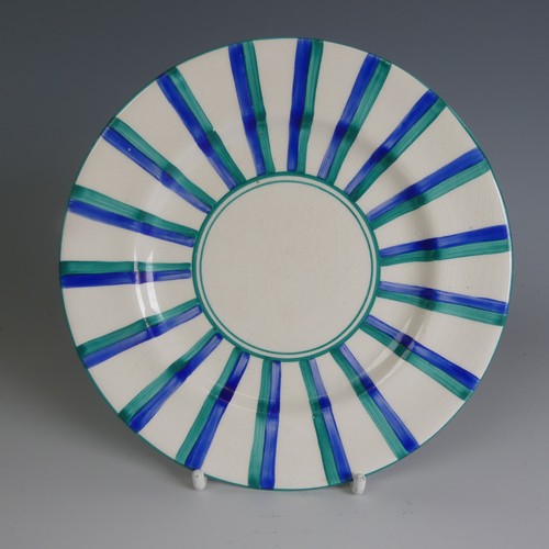 219 - A Susie Cooper Productions Plate, painted with a clipper boat, in within a bright yellow band and a ... 