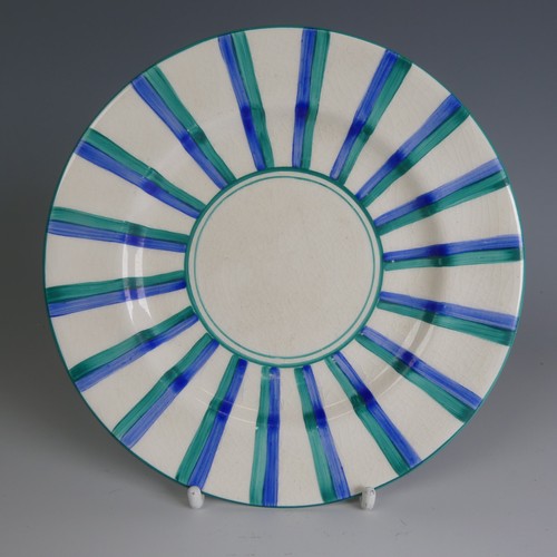 219 - A Susie Cooper Productions Plate, painted with a clipper boat, in within a bright yellow band and a ... 