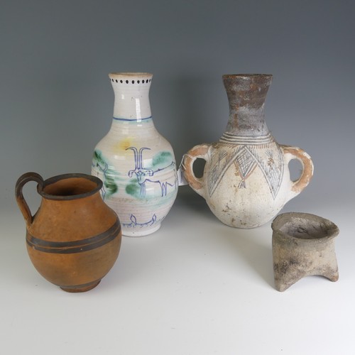 220 - A quantity of ceramic Antiquities, and antiquity style ceramics, to comprise Bowls, Plate, a three-f... 