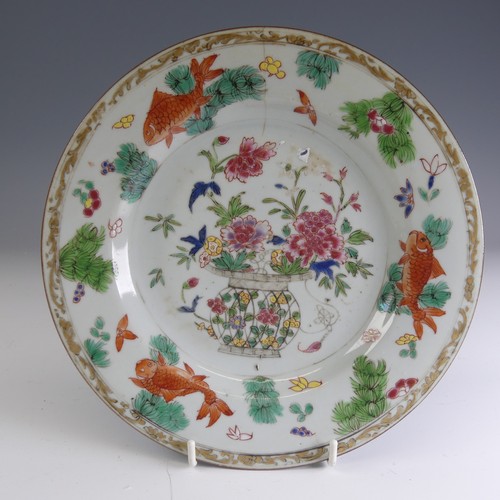 26 - A quantity of mid 18thC Chinese famille rose porcelain Plates, to comprise a pair decorated to the w... 