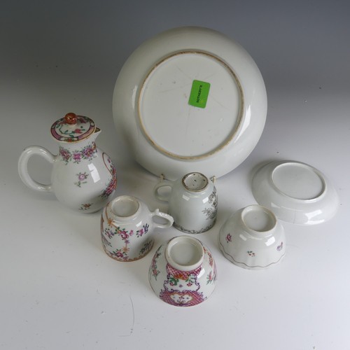 31 - A small quantity of 18thC Chinese Tea Wares, to comprising two famille rose Tea Bowls, a famille ros... 