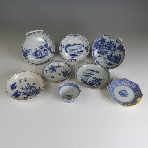 73 - A quantity of 19thC and later Chinese blue and white porcelain Teawares, to comprise a Saucer with i... 