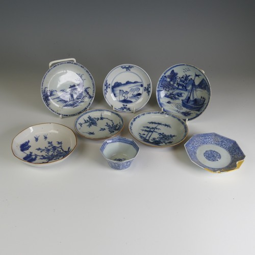 73 - A quantity of 19thC and later Chinese blue and white porcelain Teawares, to comprise a Saucer with i... 