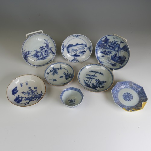 73 - A quantity of 19thC and later Chinese blue and white porcelain Teawares, to comprise a Saucer with i... 