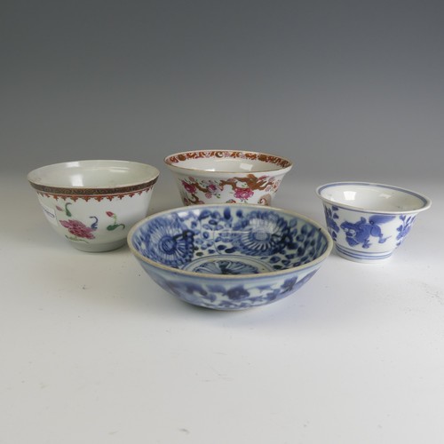 90 - A 19thC Chinese famille rose Bowl, decorated in colourful enamels of exotic birds amongst flora, D 1... 