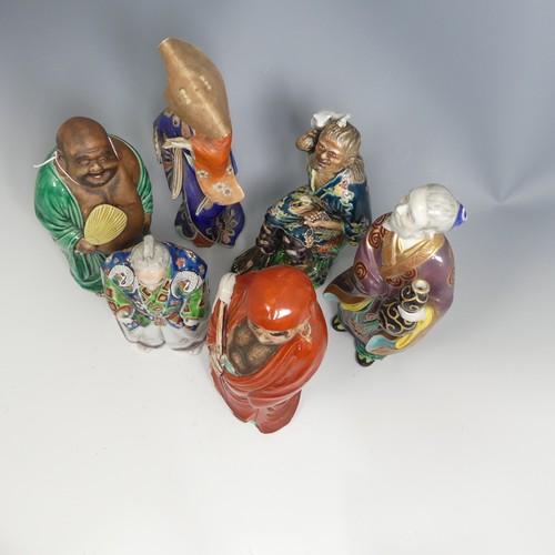 103 - A quantity of 20thC Chinese pottery and porcelain Figures, mainly depicting elders, some marked to b... 