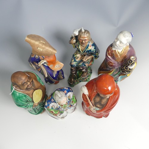 103 - A quantity of 20thC Chinese pottery and porcelain Figures, mainly depicting elders, some marked to b... 