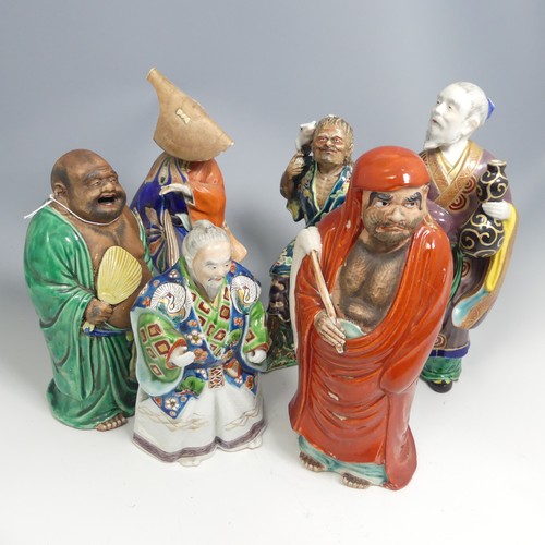 103 - A quantity of 20thC Chinese pottery and porcelain Figures, mainly depicting elders, some marked to b... 