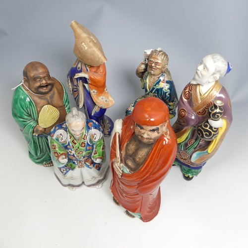 103 - A quantity of 20thC Chinese pottery and porcelain Figures, mainly depicting elders, some marked to b... 