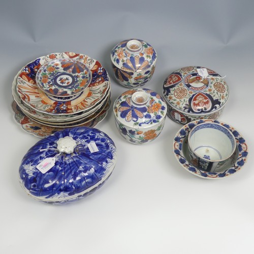 114 - A quantity of antique Japanese Imari and Arita Wares, to comprise a matched pair of 19thC Japanese v... 