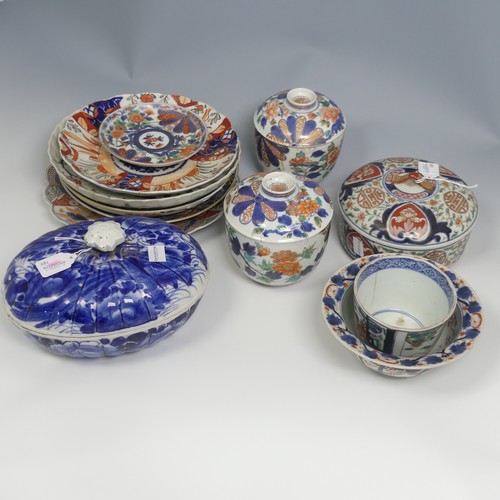 114 - A quantity of antique Japanese Imari and Arita Wares, to comprise a matched pair of 19thC Japanese v... 