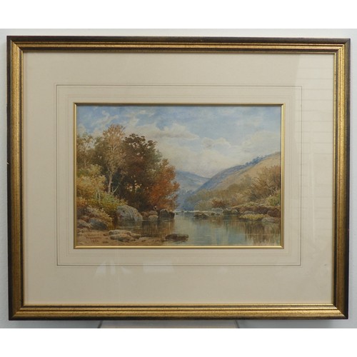 286 - William Williams of Plymouth (1808-1895), On the River Dart, watercolour, signed and dated 1884, mod... 