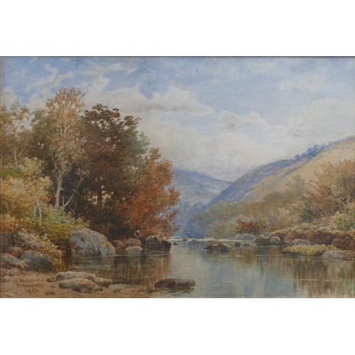 286 - William Williams of Plymouth (1808-1895), On the River Dart, watercolour, signed and dated 1884, mod... 