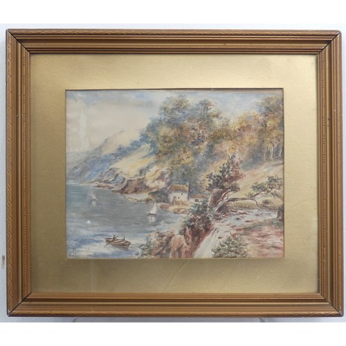 325 - Alfred Leyman (British, 1856-1933), Lynmouth, watercolour, signed lower right, 25cm x 42cm, faded, f... 