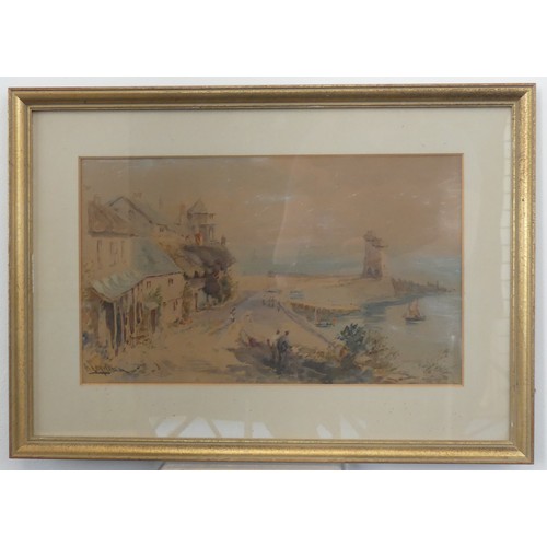 325 - Alfred Leyman (British, 1856-1933), Lynmouth, watercolour, signed lower right, 25cm x 42cm, faded, f... 