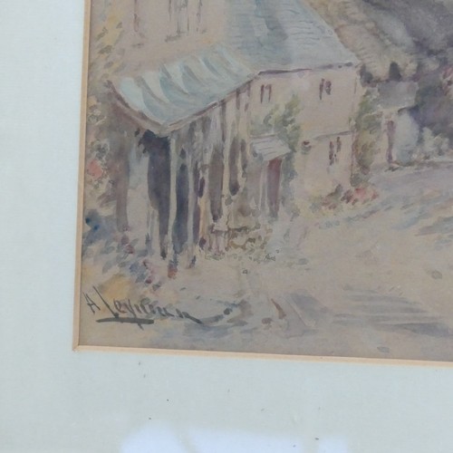 325 - Alfred Leyman (British, 1856-1933), Lynmouth, watercolour, signed lower right, 25cm x 42cm, faded, f... 