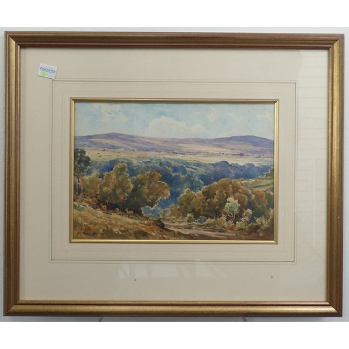 293 - Alexander Caruthers Gould (1870-1948), View towards Minehead from Porlock Hill, watercolour, signed,... 