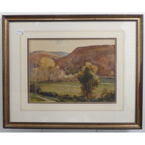 285 - Alexander Caruthers Gould (1870-1948), View towards Hawkcombe, Porlock, from the artist’s studio in ... 